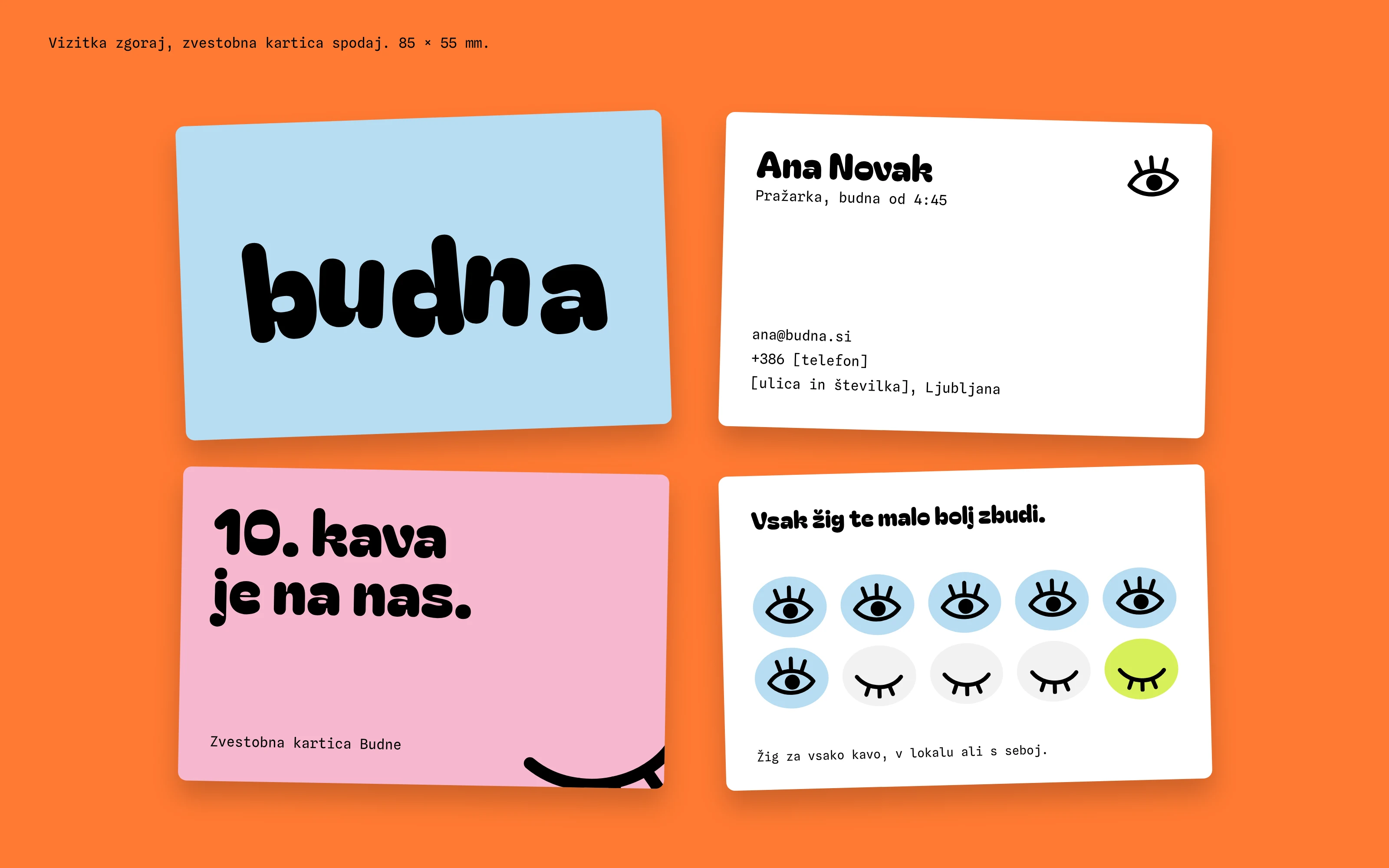 Vizitka in zvestobna kartica Budna
