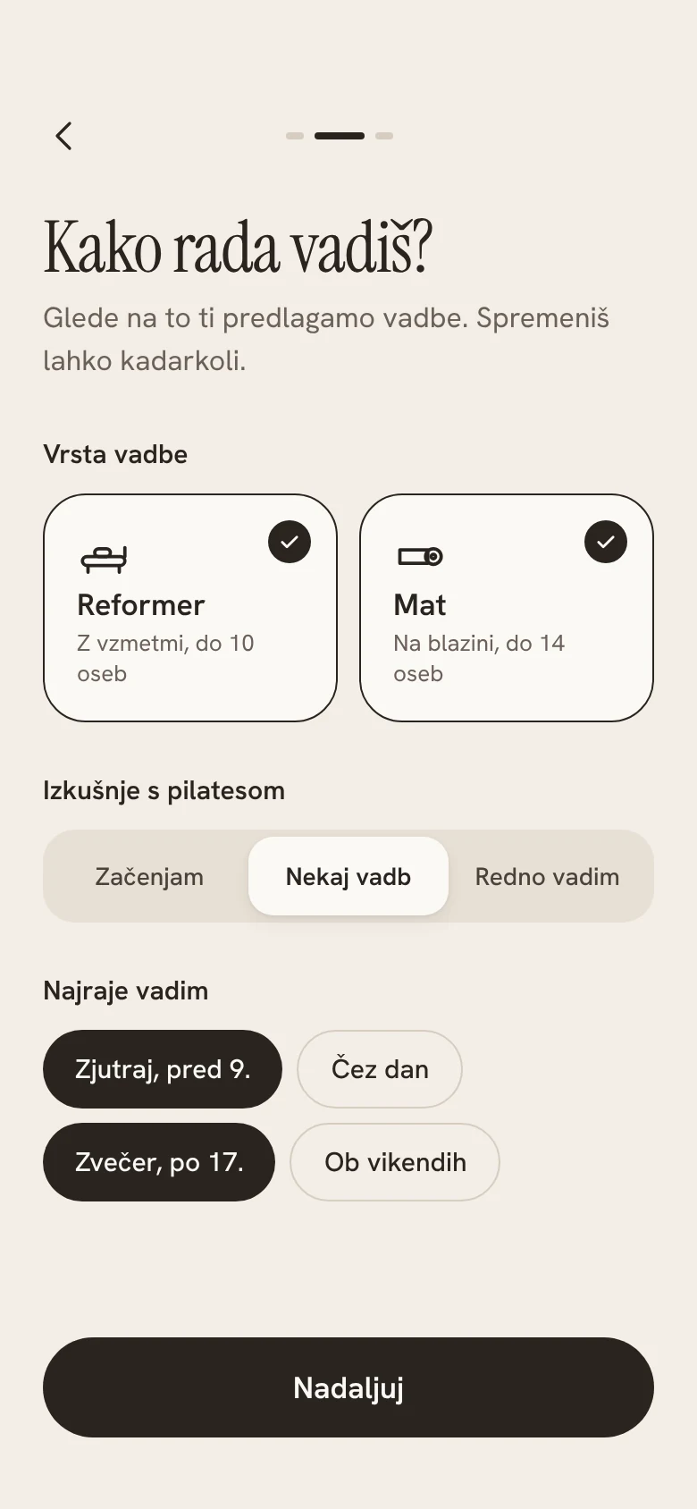 Zaslon: Preference
